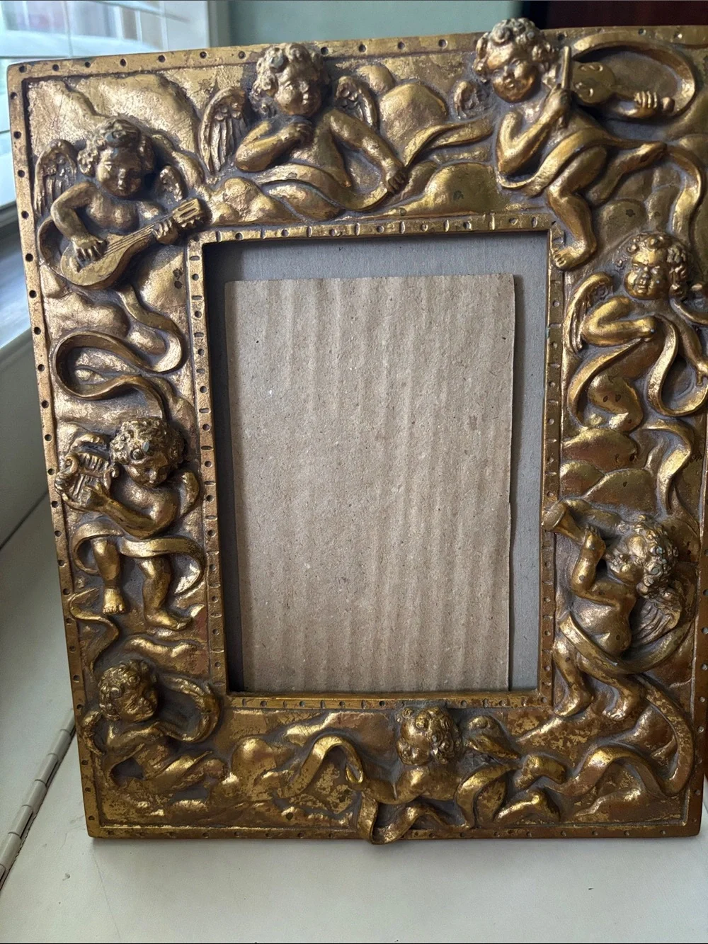 Ornate Gold Cherub Picture Frame by